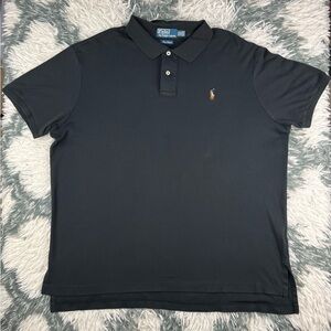 Polo Ralph Lauren Mens Black Casual Polo T-Shirt Size XXL Pima Interlock
